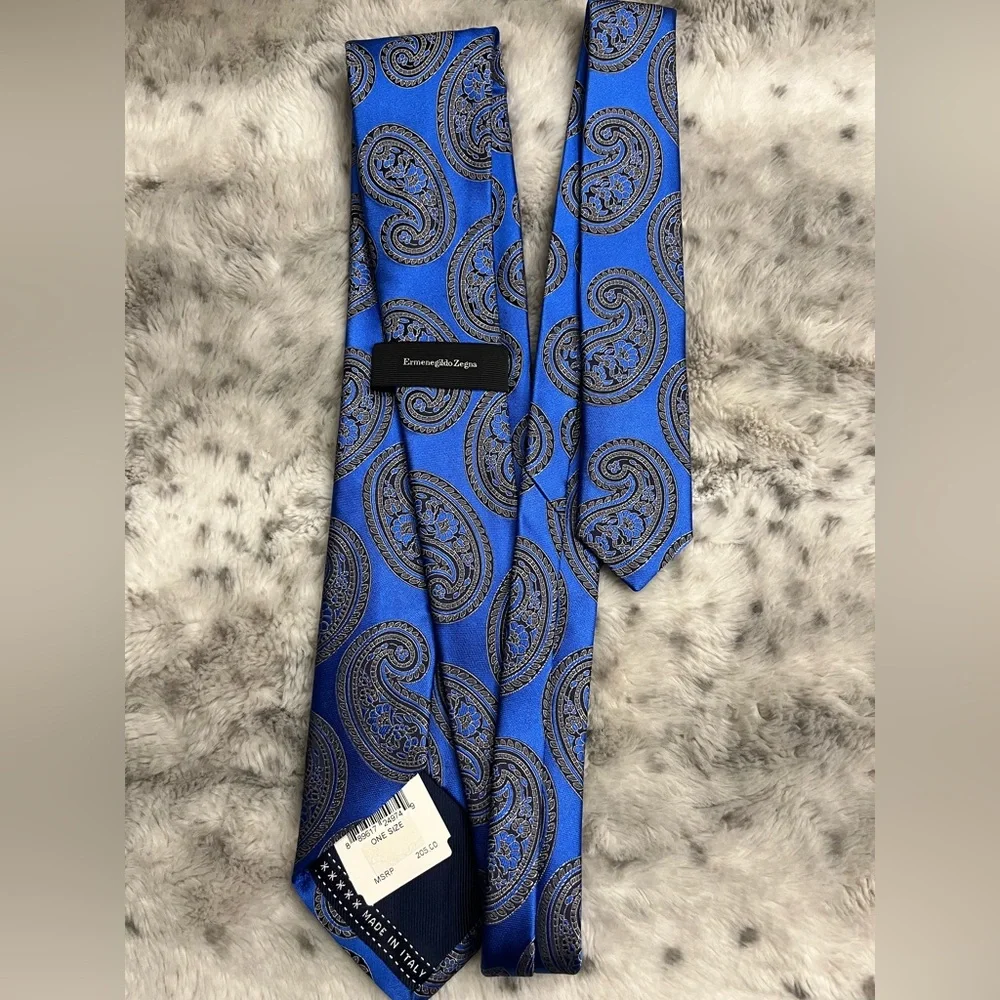 Ermenegildo ZEGNA Woven Paisley Silk Tie MSRP$240 Handmade in ITALY Great Gift!